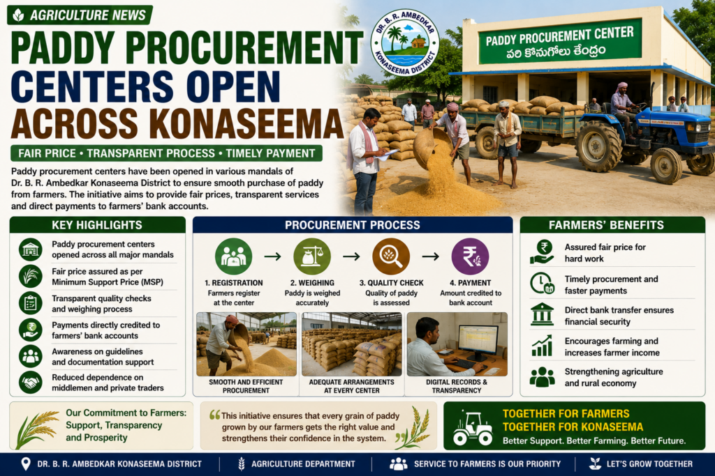 Paddy Procurement Centers Open Across Konaseema chatgpt image jun 21, 2026, 08 54 30 am